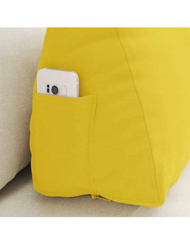Cuscino per Schiena Giallo Chiaro 60 x 20 x 50 cm Tessuto