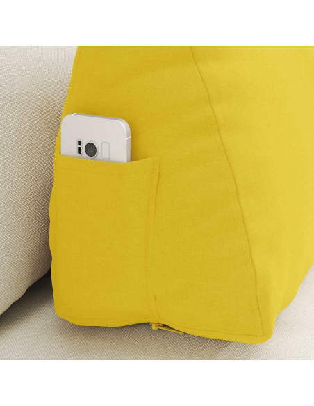 Cuscino per Schiena Giallo Chiaro 60 x 20 x 50 cm Tessuto