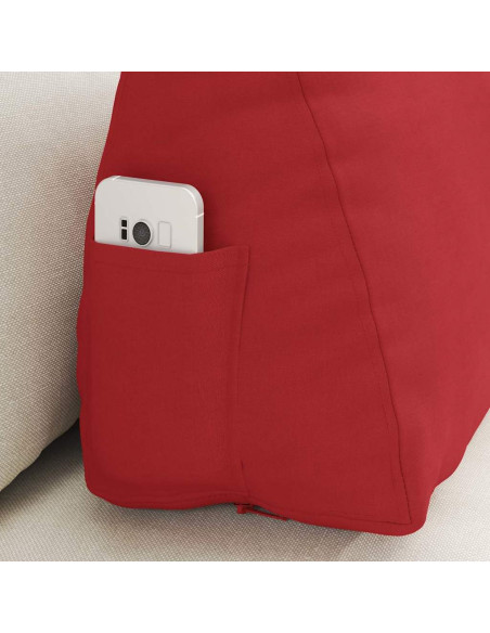Cuscino per Schiena Rosso 60 x 20 x 50 cm Tessuto