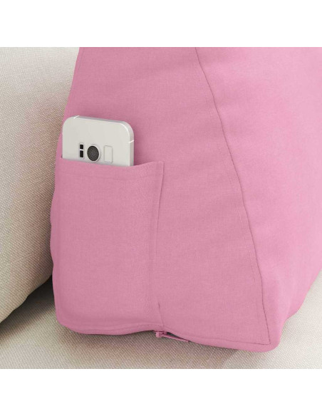 Cuscino per Schiena Rosa 60 x 20 x 50 cm Tessuto