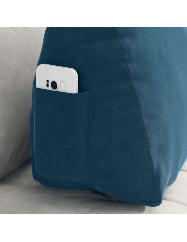 Cuscino per Schiena Blu 60 x 20 x 50 cm Tessuto in Cords