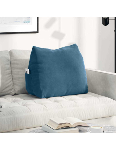 Cuscino per Schiena Blu 60 x 20 x 50 cm Tessuto in Cords