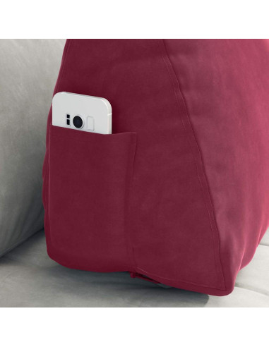 Cuscino per Schiena Rosso Vino 60 x 20 x 50 cm Tessuto in Cords