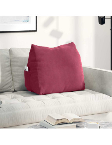 Cuscino per Schiena Rosso Vino 60 x 20 x 50 cm Tessuto in Cords