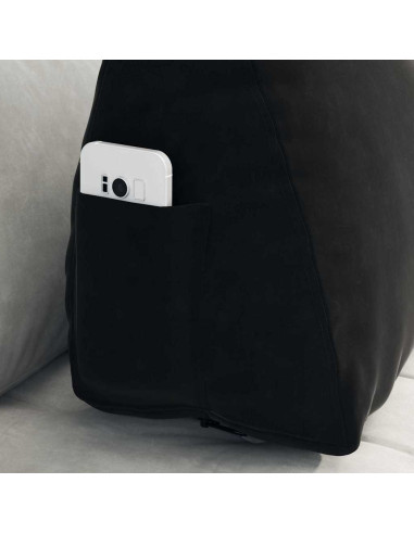 Cuscino per Schiena Nero 60 x 20 x 50 cm Tessuto in Cords