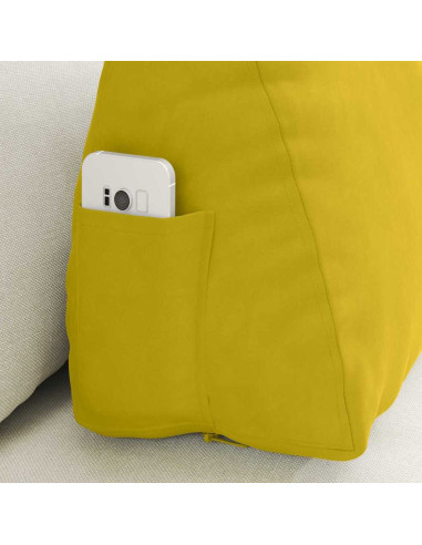 Cuscino per Schiena Giallo 60 x 20 x 50 cm Tessuto in Cords