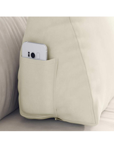 Cuscino per Schiena Crema 60 x 20 x 50 cm Tessuto in Cords