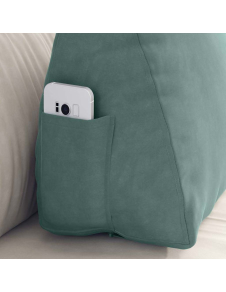 Cuscino per Schiena Verde Mare 60 x 20 x 50 cm Tessuto in Cords