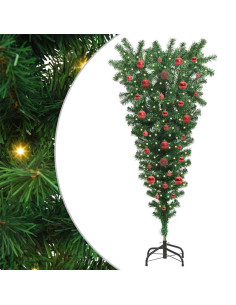 Albero di Natale artificiale pre-illuminato rovesciato con set di palline 2