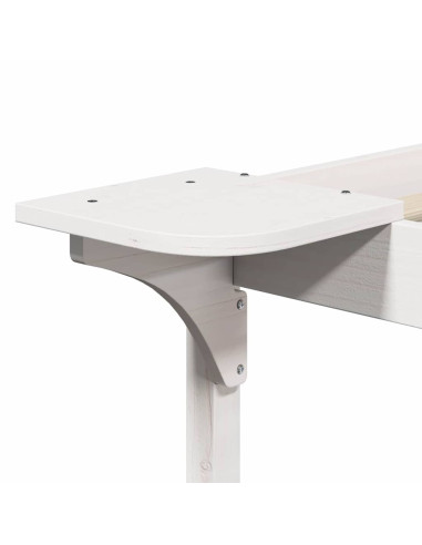 Letto con Tavolini Laterali Bianco 80 x 210 cm Pino massello