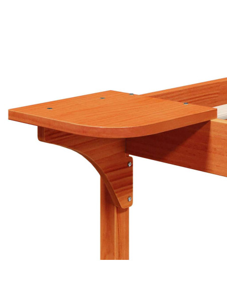 Letto con Tavolini Laterali Marrone cerato 100 x 210 cm