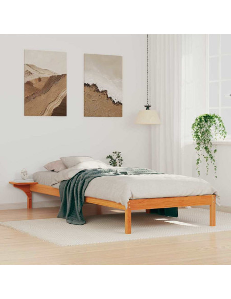 Letto con Tavolini Laterali Marrone cerato 100 x 210 cm