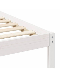 Letto con Tavolini Laterali Bianco 160 x 210 cm Pino massello 2