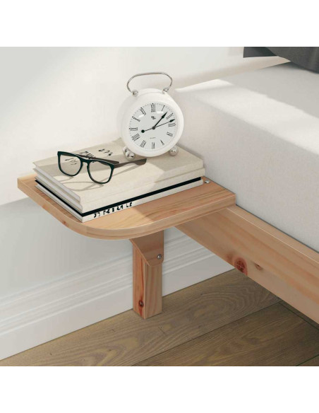 Letto con Tavolini Laterali Naturale 180 x 210 cm Pino massello