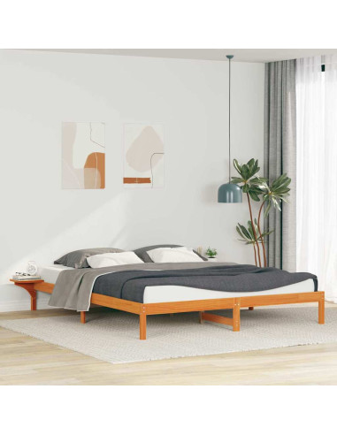 Letto con Tavolini Laterali Marrone cerato 180 x 210 cm