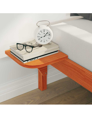 Letto con Tavolini Laterali Marrone cerato 180 x 210 cm