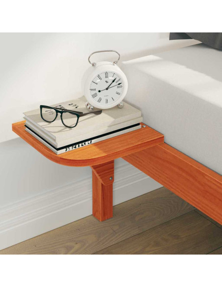 Letto con Tavolini Laterali Marrone cerato 200 x 210 cm