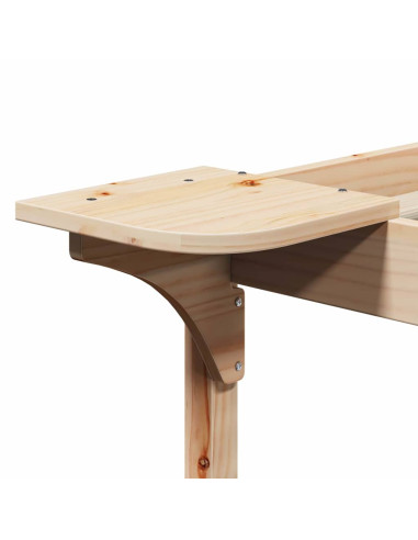 Letto con Tavolini Laterali Naturale 80 x 220 cm Pino massello