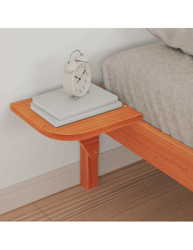 Letto con Tavolini Laterali Marrone cerato 80 x 220 cm