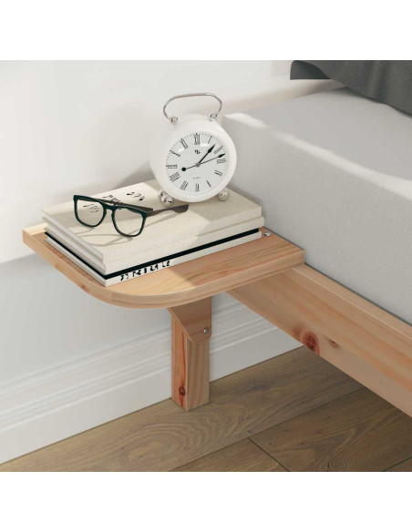 Letto con Tavolini Laterali Naturale 140 x 220 cm Pino massello