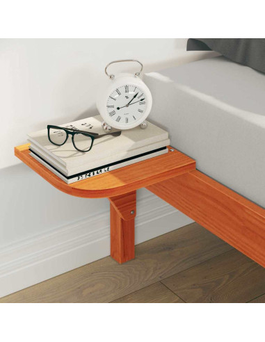 Letto con Tavolini Laterali Marrone cerato 160 x 220 cm