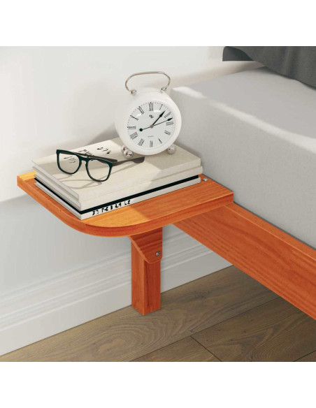 Letto con Tavolini Laterali Marrone cerato 160 x 220 cm