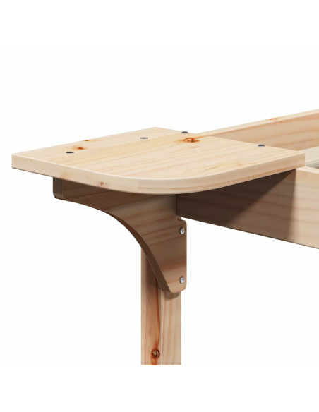 Letto con Tavolini Laterali Naturale 180 x 220 cm Pino massello