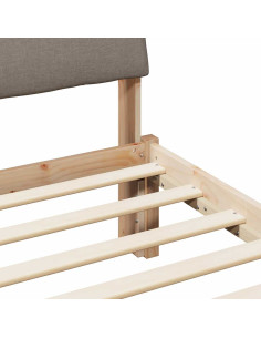 Struttura del Letto con testiera Marrone e taupe 90 x 190 cm 2