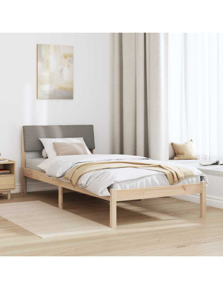 Struttura del Letto con testiera Marrone e taupe 90 x 190 cm