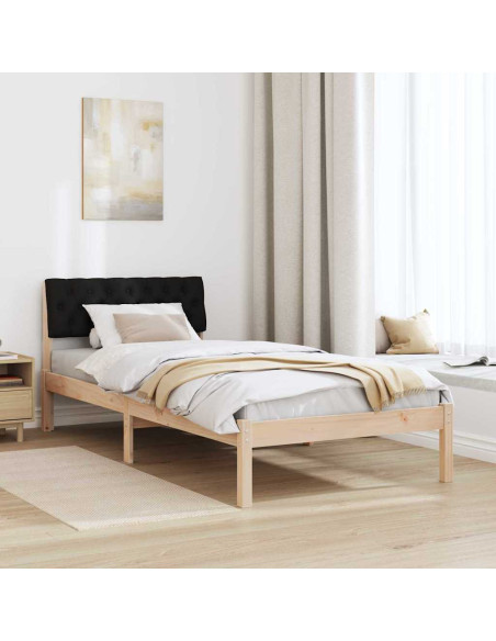 Struttura del Letto con testiera Marrone e nero 90 x 190 cm