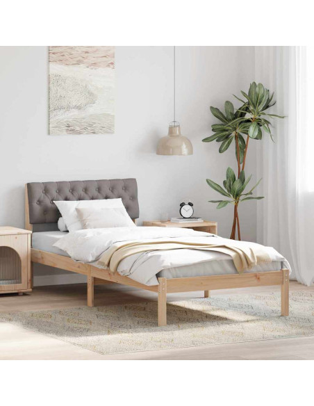 Struttura del Letto con testiera Marrone e taupe 90 x 190 cm