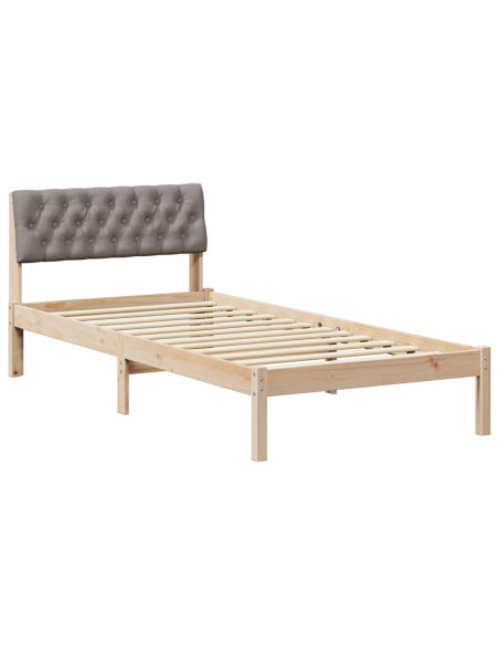 Struttura del Letto con testiera Marrone e taupe 90 x 190 cm