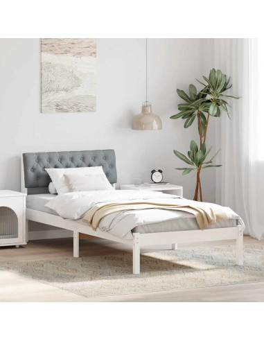 Struttura del Letto Bianco e grigio chiaro 90 x 190 cm