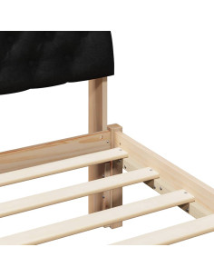 Struttura del Letto con testiera Marrone e nero 75 x 190 cm 2