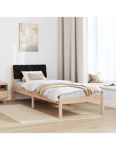 Struttura del Letto con testiera Marrone e nero 75 x 190 cm