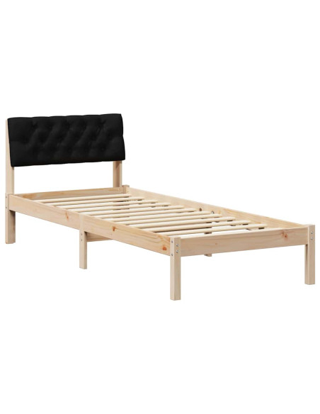 Struttura del Letto con testiera Marrone e nero 75 x 190 cm