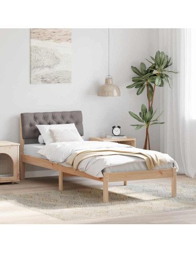 Struttura del Letto con testiera Marrone e taupe 75 x 190 cm