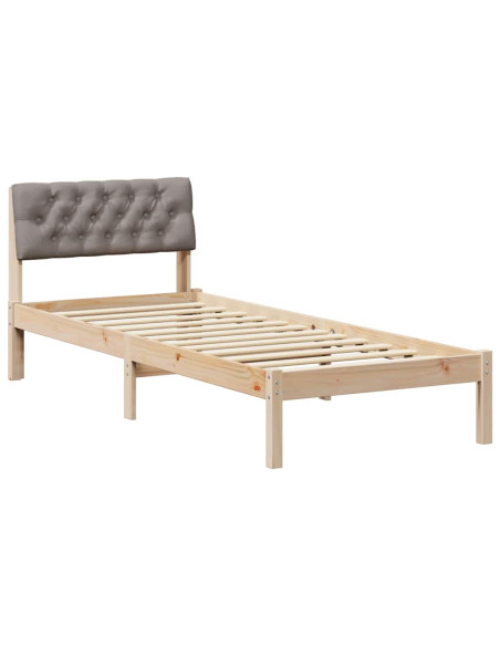 Struttura del Letto con testiera Marrone e taupe 75 x 190 cm