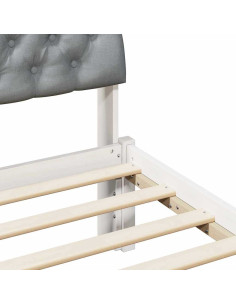 Struttura del Letto Bianco e grigio chiaro 75 x 190 cm 2