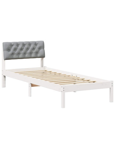 Struttura del Letto Bianco e grigio chiaro 75 x 190 cm