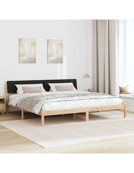 Struttura del Letto con testiera Marrone e nero 160 x 200 cm