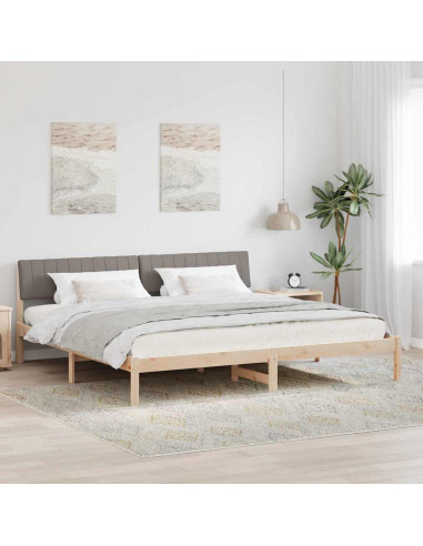 Struttura del Letto con testiera Marrone e taupe 160 x 200 cm