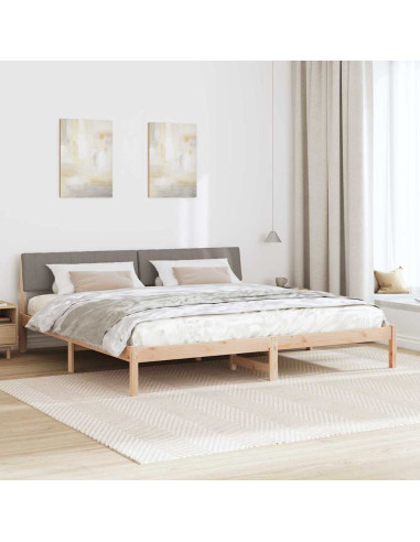 Struttura del Letto con testiera Marrone e taupe 160 x 200 cm