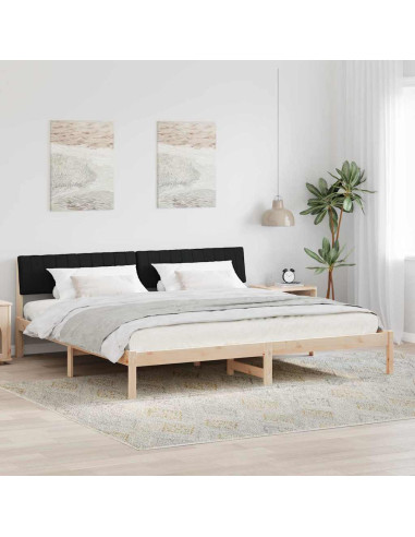 Struttura del Letto con testiera Marrone e nero 150 x 200 cm