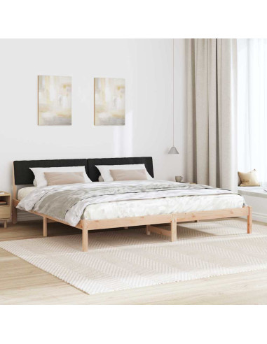 Struttura del Letto con testiera Marrone e nero 150 x 200 cm