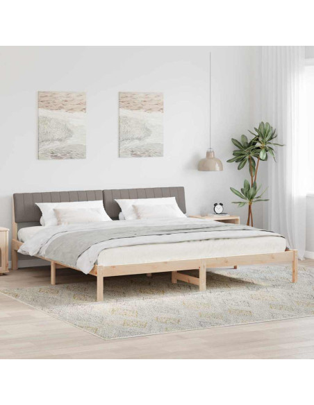 Struttura del Letto con testiera Marrone e taupe 150 x 200 cm