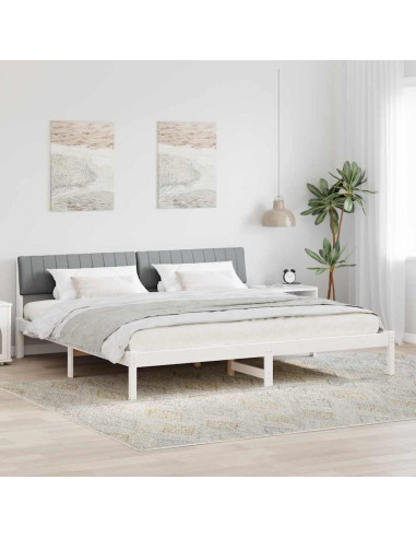 Struttura del Letto Bianco e grigio chiaro 150 x 200 cm