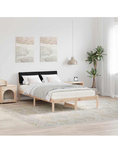 Struttura del Letto con testiera Marrone e nero 120 x 200 cm