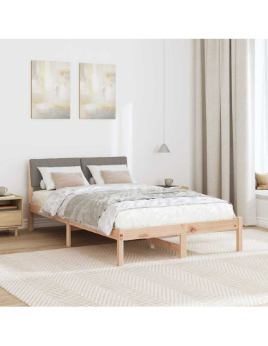 Struttura del Letto con testiera Marrone e taupe 120 x 200 cm