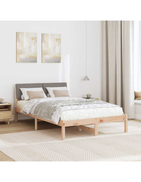 Struttura del Letto con testiera Marrone e taupe 120 x 200 cm